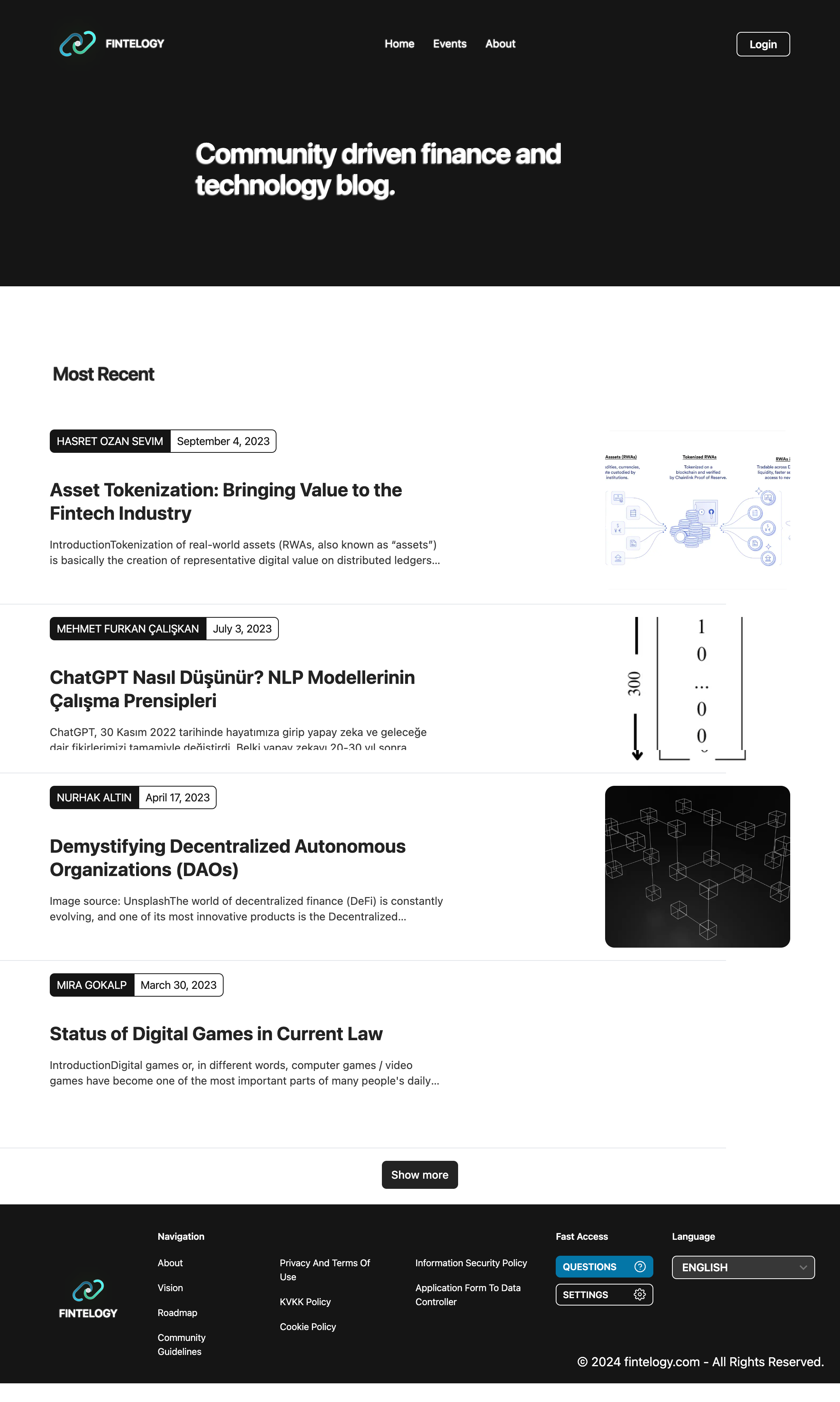 Fintelogy archive project screenshot