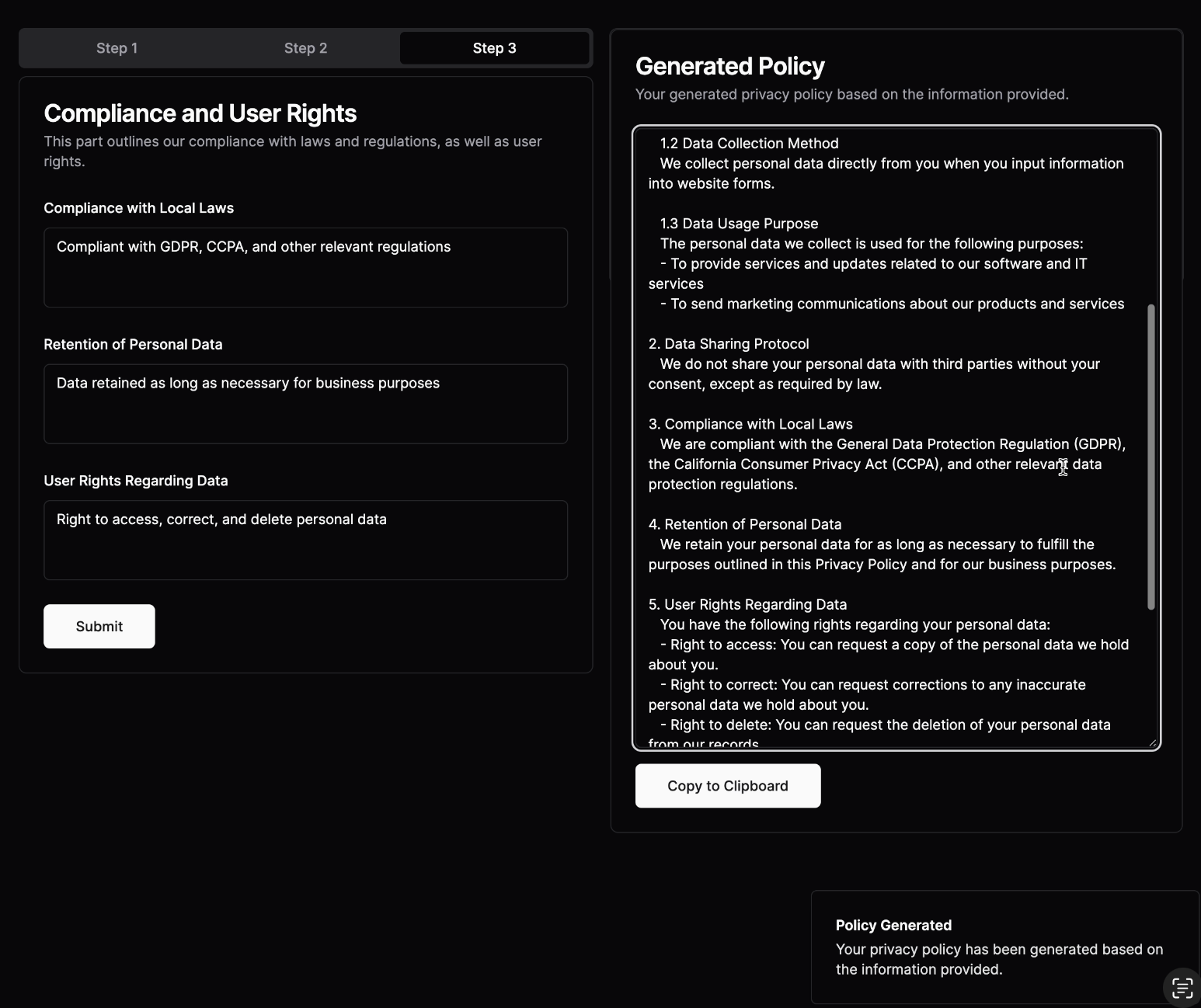 Policy Forger archive project screenshot