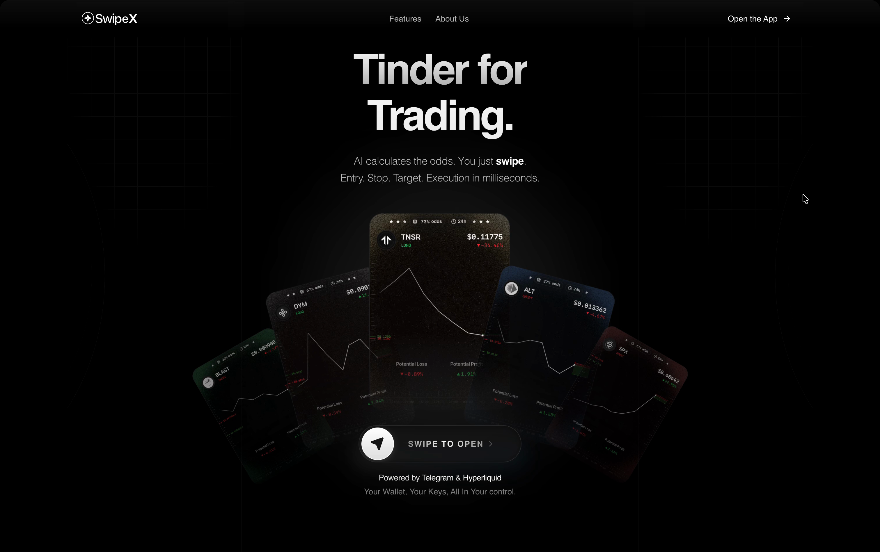 SwipeX Telegram trading app preview